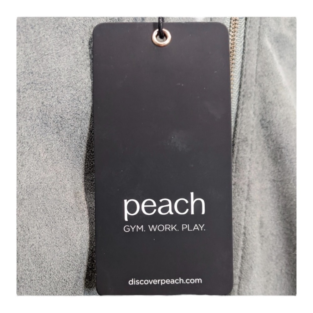 Peach Mara Moto Full Zip Vegan Suede Jacket in Moss Green NWT - Picture 6 of 7